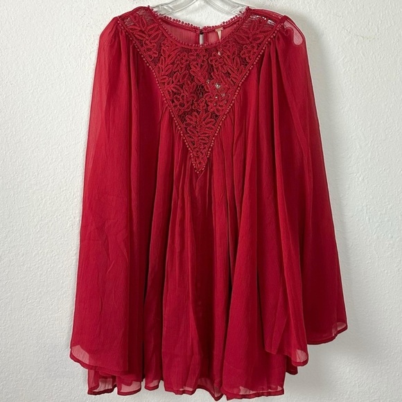 Free People Sunshine Of Love Mini Dress in Blended Berry Wine NWT Size Small - Picture 10 of 17